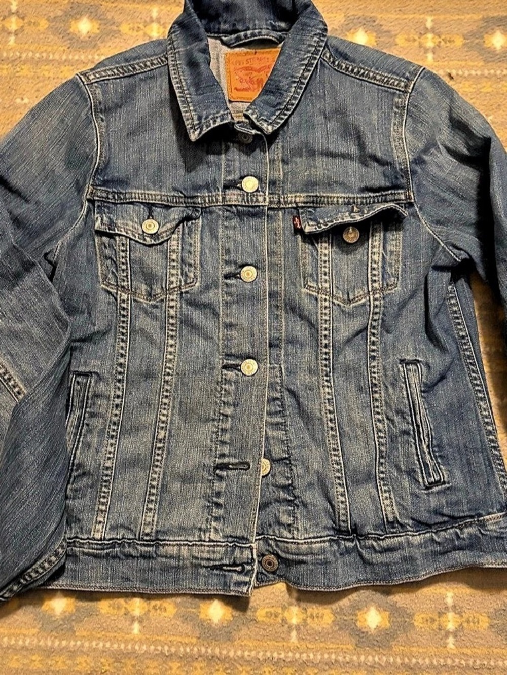 Levi's Original Trucker Jacket Denim Blue Size Medium - Picture 3 of 6